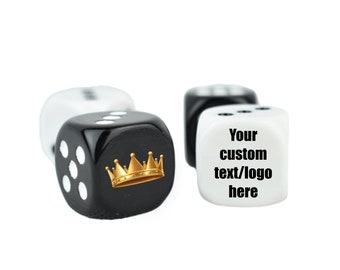 Custom Pair Dice, personalized dice, 19 mm dice, 6 sided dice, custom on one side die, board games, gift dice for parties, Valentine's Day