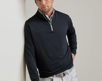 Custom Peter Millar Men's Perth Quarter Zip, Embroidered Performance Pullover, Personalized Golf Quarter Zip, Corporate Team Sweatshirt