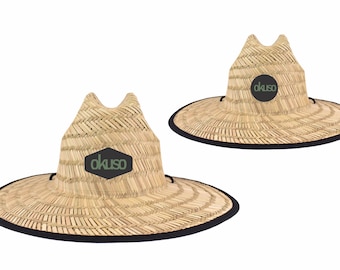 Okuso Straw Hat, Team Beach Hat, lifeguard Straw Hat, farm hat, farmers market hat, light weight, grandpa's gift, unisex straw hats