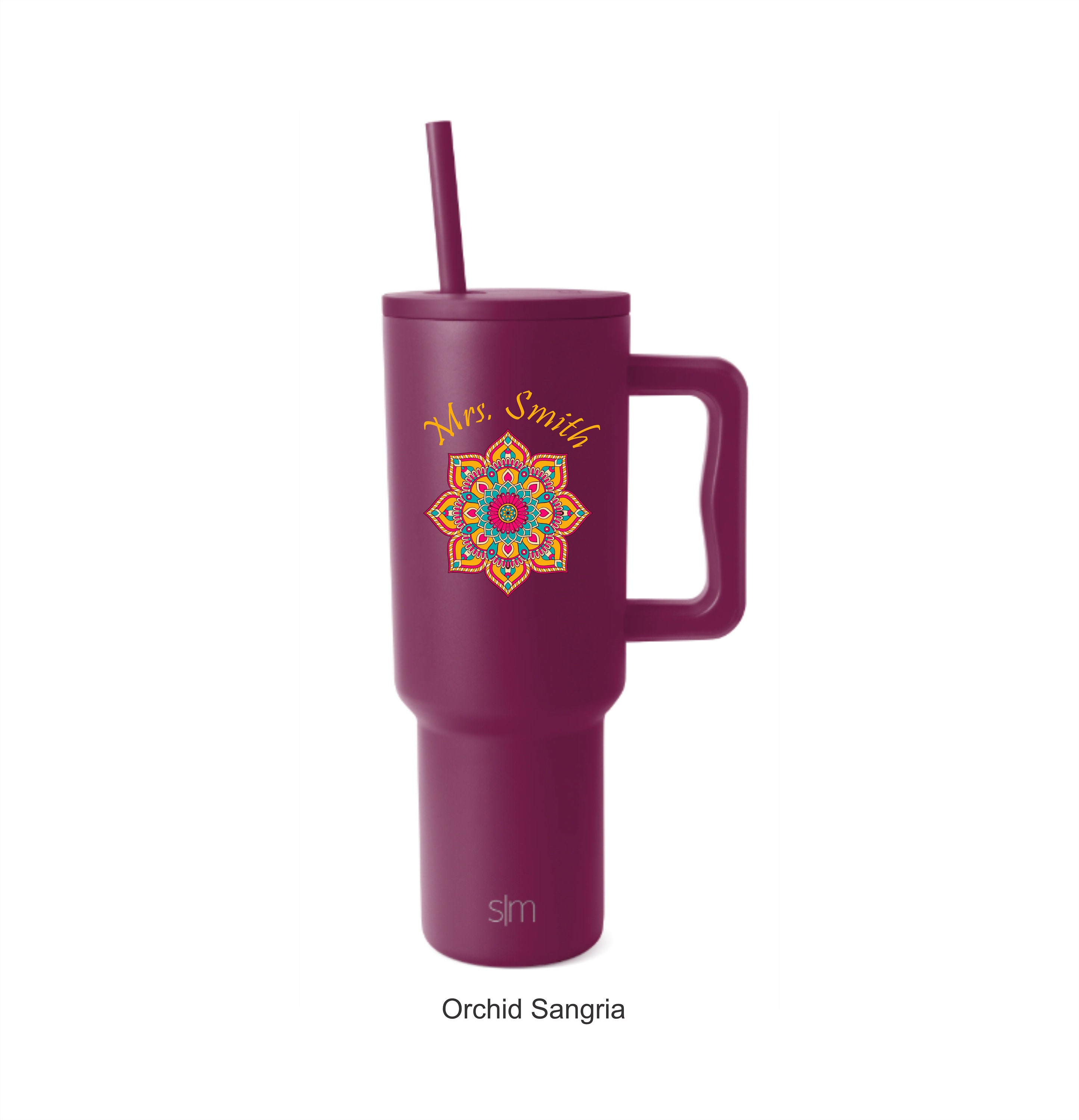 Simple Modern 40 oz Tumbler with Handle and Straw Lid | Insulated Stainless Steel Water Bottle Stanley Cupholder Use |Trek | 40oz | Orchid Sangria