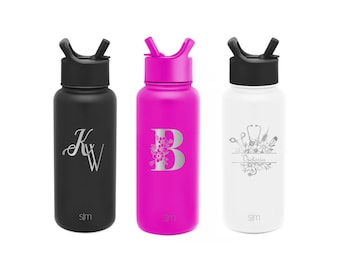 Personalized Water Bottle, Custom Engraved Water Bottle, Gifts for Mom, Corporate Gifts, Gifts for Dad, Fitness Water Bottle, 32oz Bottle