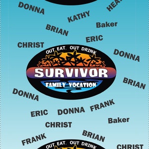 Custom Survivor TV show style headband, Survior headwear, family trip gift, Personalized headwear, custom headband, bandanas, face mask, Blue