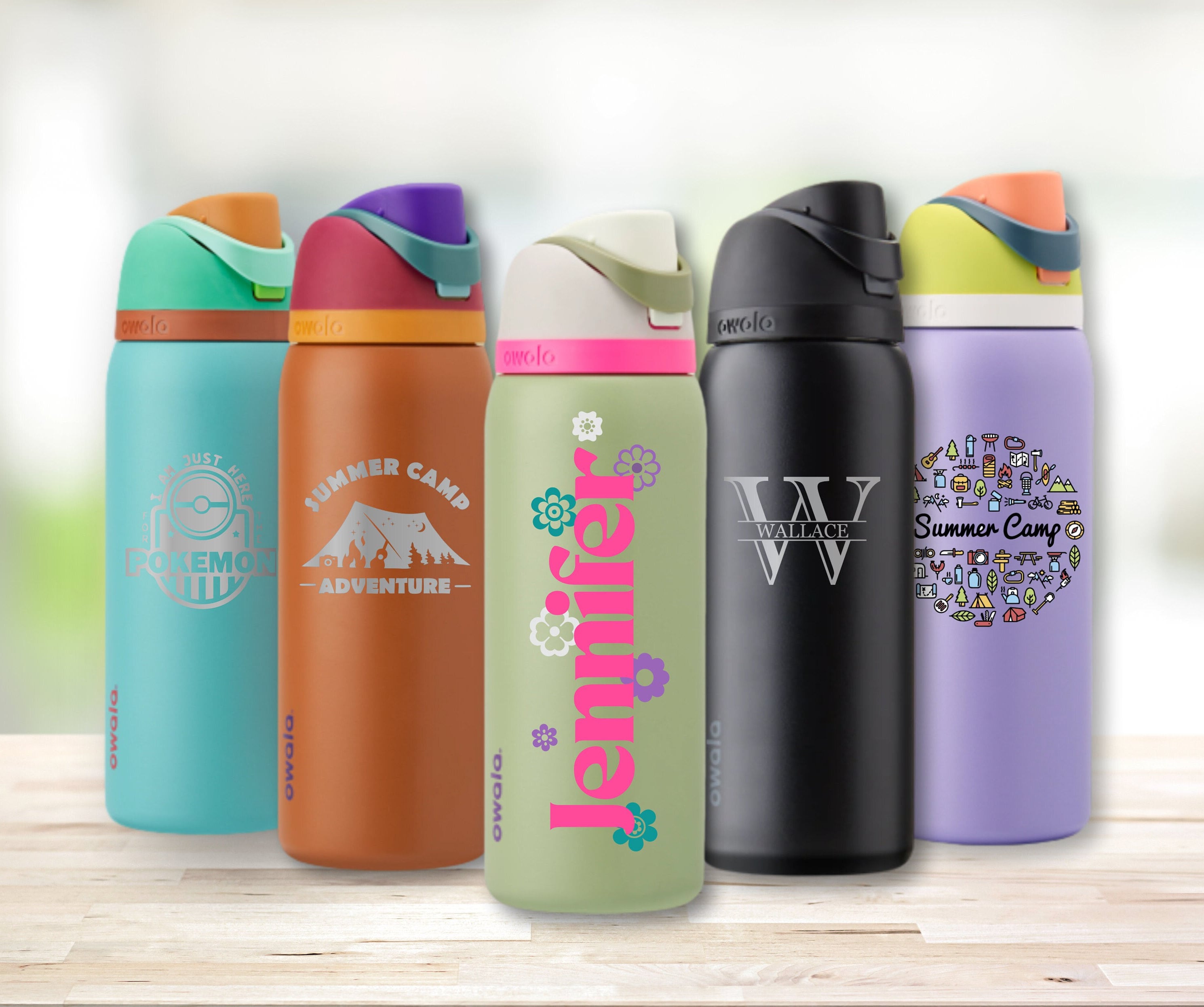 32oz Personalized Water Bottle Owala Freesip Insulated Stainless Steel FREE  Laser Engraving Flip Top Leak Proof Lid Sip or Swig 