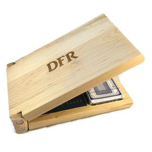 Custom cribbage board, personalized cribbage game gift set, wooden cribbage board, custom wedding gift, hostess gift, Valentine&#39;s Day