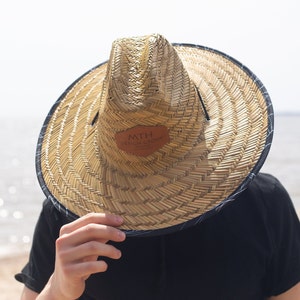 Personalized Straw Hat, Custom Patch Straw Hat, Boating Hat Custom Image Straw Hat Custom Logo Straw Hat Wedding Gift Cowboy Hat, Coach Gift