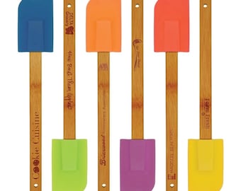 Custom Silicon Spatula With Bamboo Handle, Cooking Utensil, Custom Spatula, Bamboo Spatula, Kitchen Accessory, Valentine's Day Gift