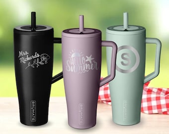 Fully Custom Brumate Era Tumbler 40oz Handle and Straw Lid Personalized Tumbler Personal Drinkware Engraved Water Bottle Leak Proof