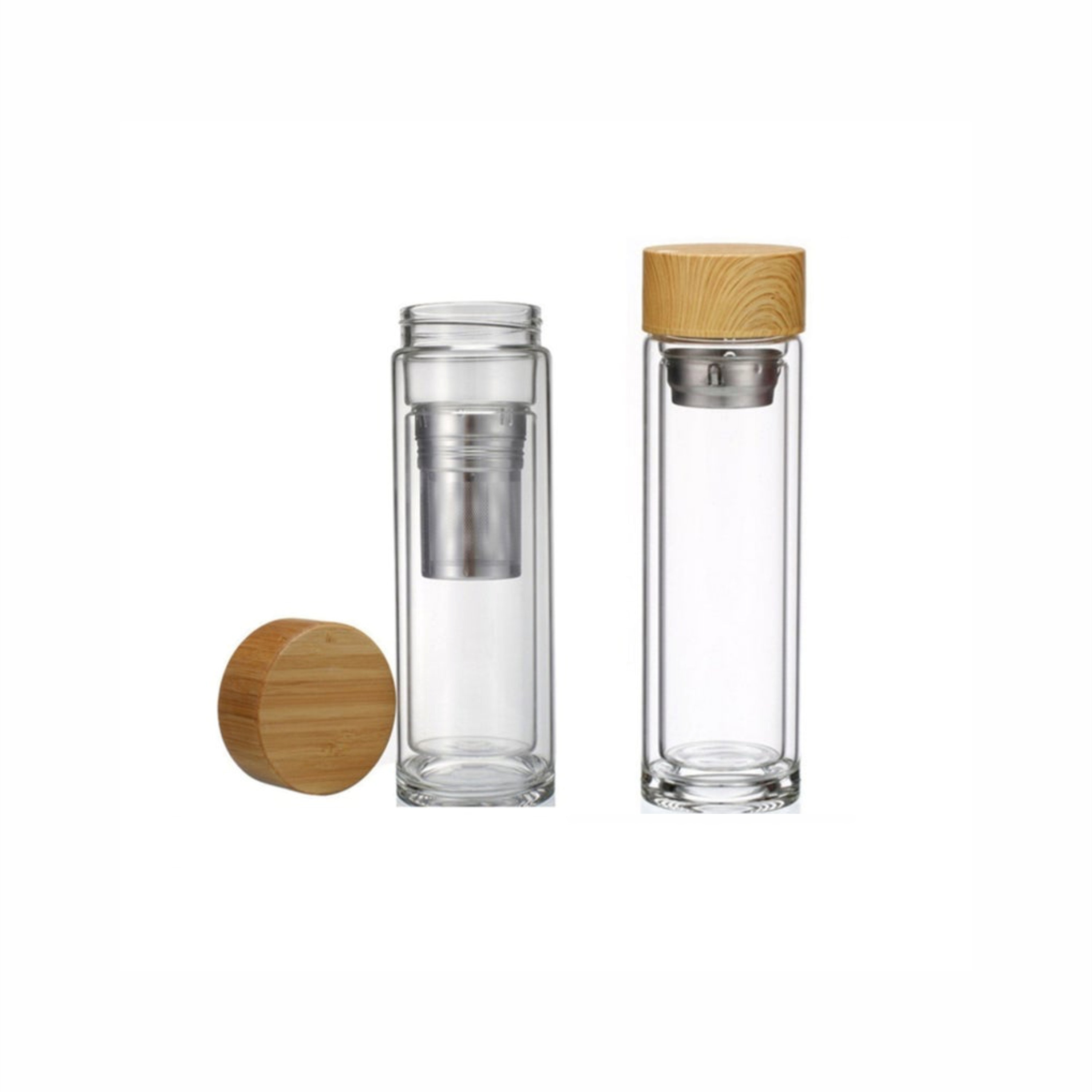 Personalized Glass Tea Bottle With Custom Bamboo Lid 15 Oz Etsy