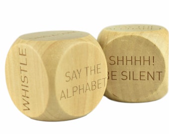 Custom Wish Decision Dice, wooden dice, Personalized dice, 25mm wood dice for Wedding parties, Game dice, Valentine gifts, 6 sided dice