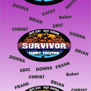 Custom Survivor TV show style headband, Survior headwear, family trip gift, Personalized headwear, custom headband, bandanas, face mask, Purple