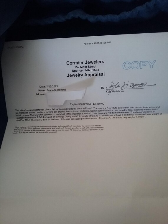 Gen. Diamond Jacket/Insert Ring 14kt White Gold; … - image 7