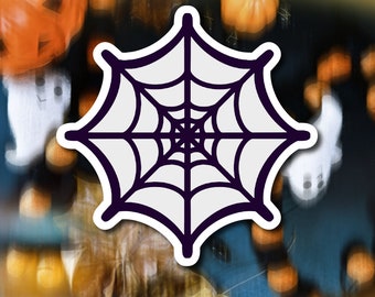 Spooky Cute Spider Web Sticker | Halloween Art | Horror Illustration