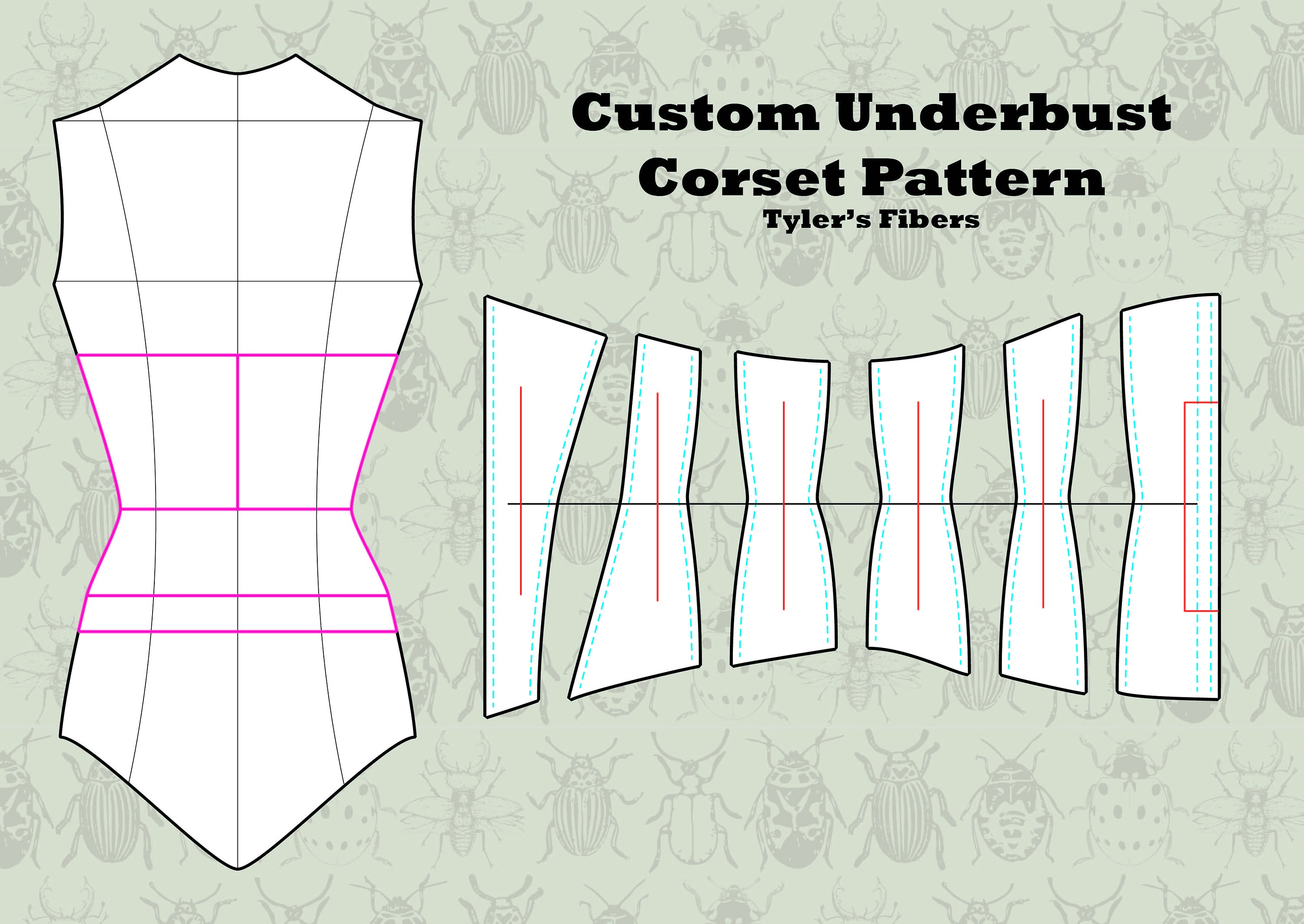 Custom Underbust Corset Pattern -  Canada