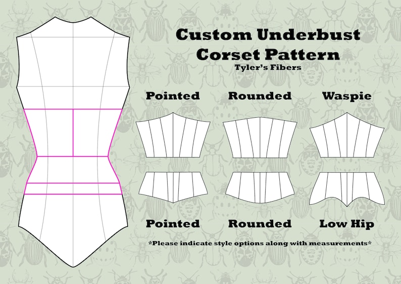 Custom Underbust Corset Pattern for men and women | Etsy