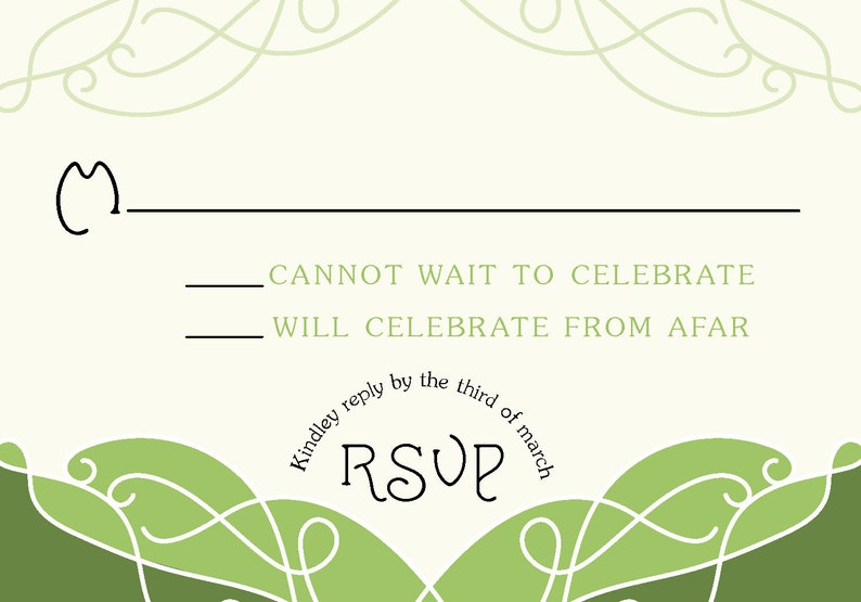 Arwen & Aragorn Lord of the Rings Inspired Customizable Wedding Invitation RSVP image 4