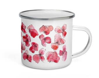 Cherry Blossoms Enamel Mug