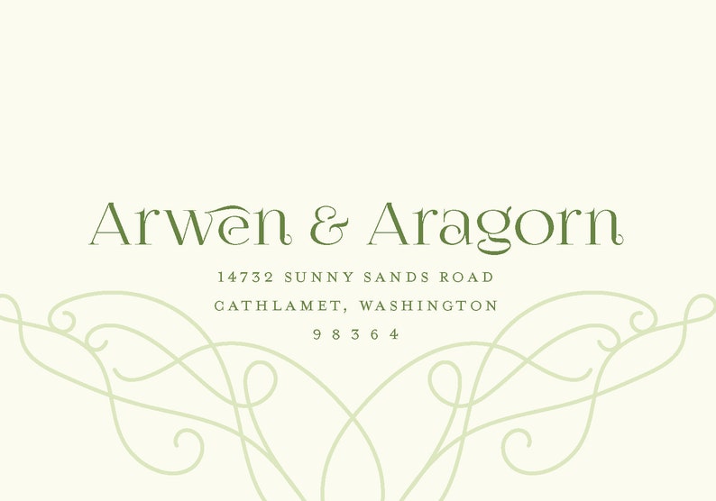 Arwen & Aragorn Lord of the Rings Inspired Customizable Wedding Invitation RSVP image 5