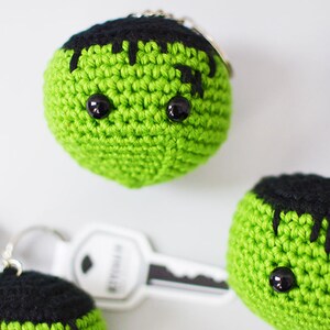 FRANKENSTEIN Crochet Pattern. Frankey Keychain. Crochet Halloween. Amigurumi Halloween. Crochet Keychain. PDF Crochet Pattern. image 2