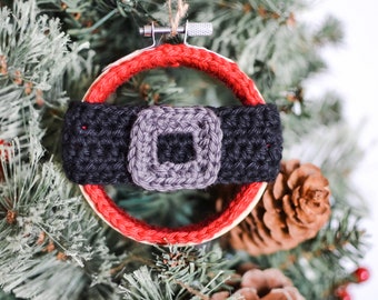 Christmas CROCHET PATTERN. Crochet Christmas Santa Belt Ornament Pattern. Santa Belt Ornament. Crochet Christmas Ornament. PDF Pattern