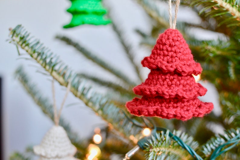 Christmas Tree CROCHET PATTERN. Rustic Tree Ornament Pattern. Amigurumi Christmas Tree. Crochet Ornament. Handmade Gift. Gift For The Tree. image 4