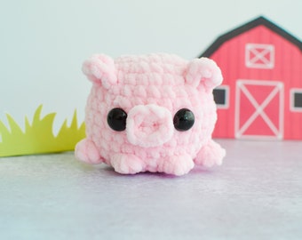 No Sew Amigurumi Pig CROCHET PATTERN. Chenille Pocket Plush Pig Crochet Pattern. Crochet Pig Pattern. Amigurumi Pig.