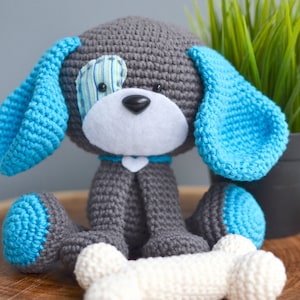 Dog CROCHET PATTERN. Domino The Dog. Snuggle-Sized Crochet Dog Pattern. Amigurumi Dog. Amigurumi Dog Crochet Pattern. Gifts For Kids. image 1
