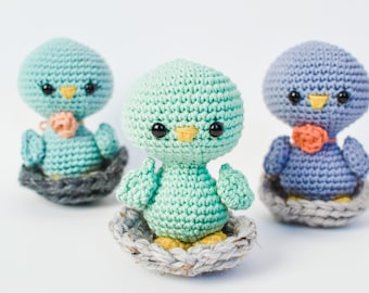 Bird CROCHET PATTERN. Blu The Bird. Crochet Chick Pattern. Amigurumi Bird. Spring Crochet Pattern. Crochet Toy. Spring Crochet.