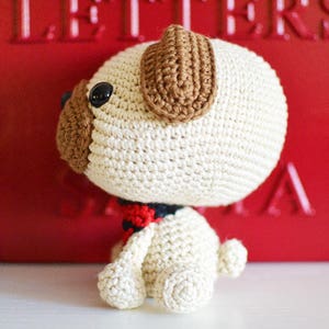 PATRÓN DE GANCHILLO Pug. Piper el Pug. Patrón de perro de crochet del tamaño de un acurrucado. Amigurumi Pug. Patrón de crochet en PDF. imagen 3