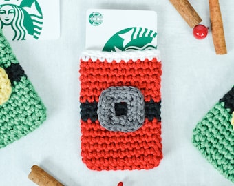 Crochet Christmas Santa and Elf Gift Card Holder PDF Pattern