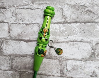 Green Dragon Inspired Ergonomic Crochet Hook