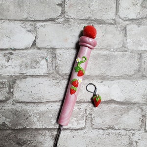 Strawberry Inspired Slim Crochet Hook