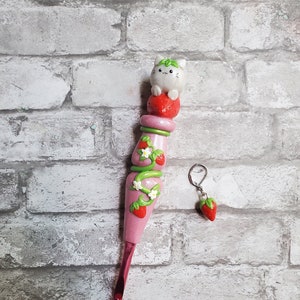 Strawberry Cat Inspired Ergonomic Crochet Hook