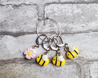 Bumble Bee Inspired Stitch Markers-Set of 4
