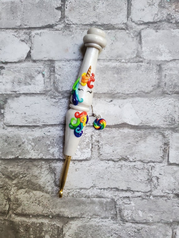 Rainbow Unicorn Inspired Ergonomic Crochet Hook