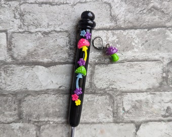 Neon Mushroom Inspired Slim Crochet Hook