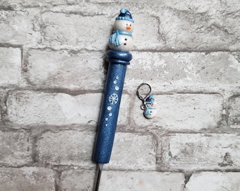 Snowman Inspired Slim Crochet Hook