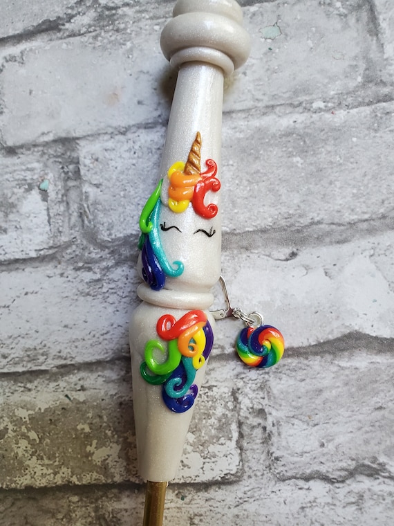 Rainbow Unicorn Inspired Ergonomic Crochet Hook