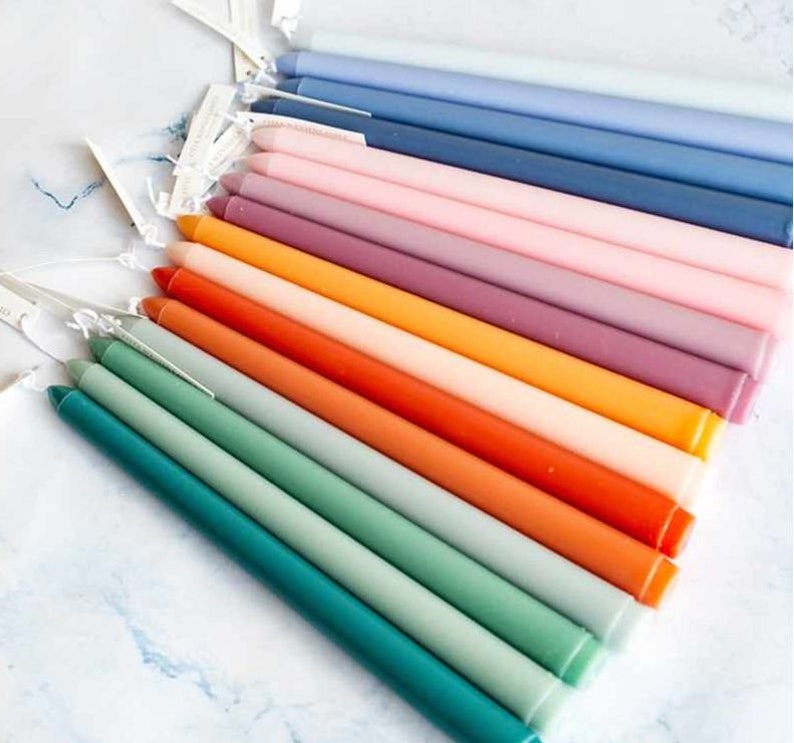 Color Palette Taper Candles Pack of 4 / Color Candlesticks / Etsy