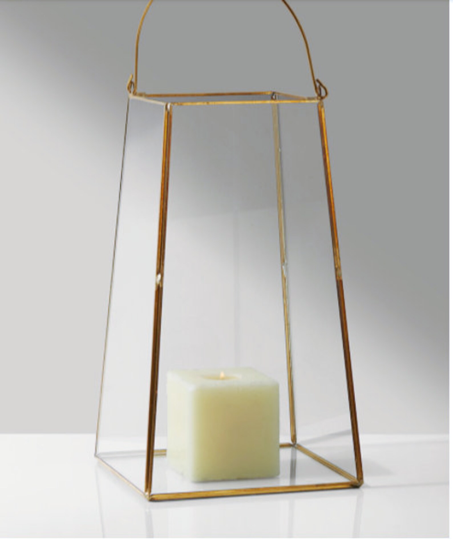 Gold Geometric Hurricane Candle Holder Lantern Etsy