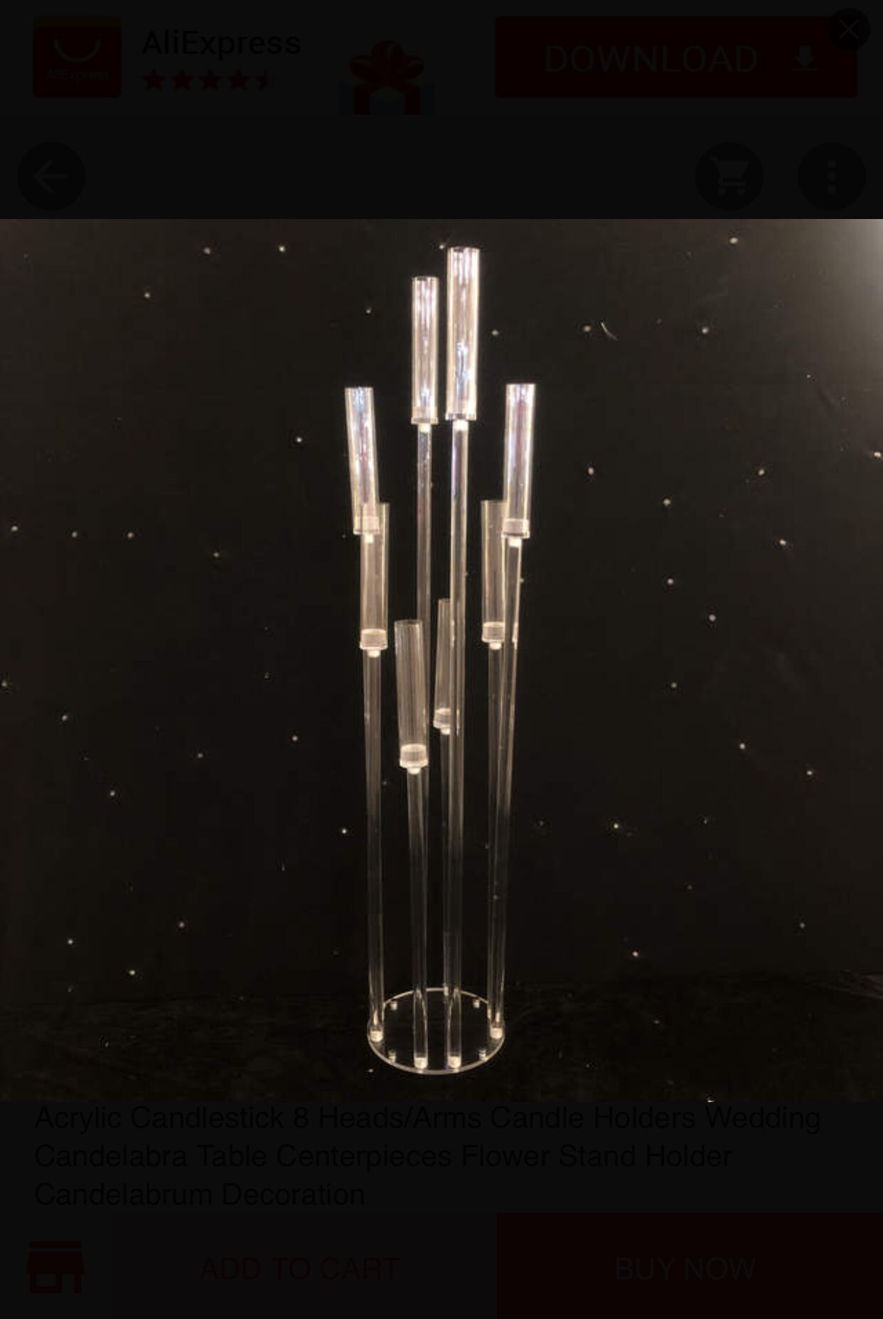 Acrylic Tall Centerpiece Candlestick Candelabra Etsy Canada
