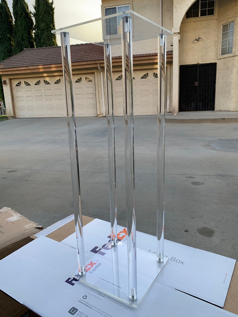 ACRYLIC Clear Modern Rectangular Tall Stand Wedding Etsy