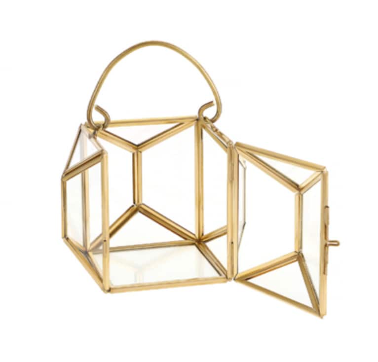 Gold Geometric Hurricane Candle Holder Lantern Etsy UK