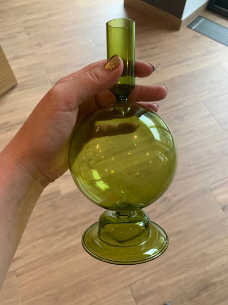 Round Bubble Glass Candlestick Holders / Taper Candle Holder / Etsy