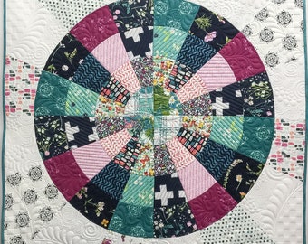 Quilt for Baby - Modern Floral Geometric Quilt