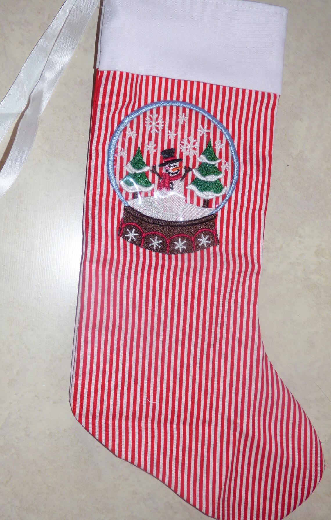 Santa snow globe stocking holder – unique Snow globe Christmas stocking ready to personalize | Etsy