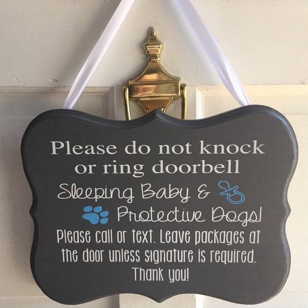 Baby Door Hanger, New Baby Sign, Baby Door Sign, Sleeping Baby Sign, Do not knock sign, Sleeping baby door sign, baby must have