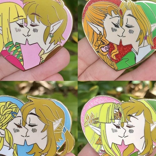 BOTW School Days Zelda & Link Hard Enamel Pins / Legend of Etsy