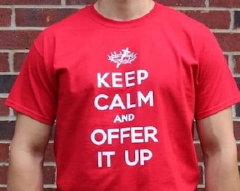 On Sale! ~ KEEP CALM and Offer it Up Catholic T-shirt  ~  More Colors!  ~  Original Design!