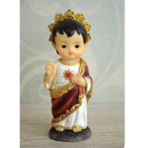 SACRED HEART of JESUS ~ 4" Child-Like Saint Statue (Sagrado Corizon de Jesus)  ~  Fast Shipping!