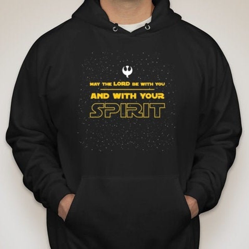 Size SMALL Only The Lord Be With You STAR WARS Hooded Sweatshirt Original Design Free Shipping image 1